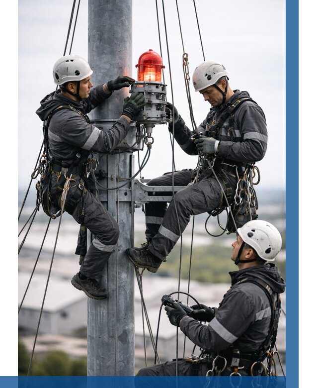 Монтаж заградительных огней в Братске от 8673 р. | ВЫСОТНИК-Брт