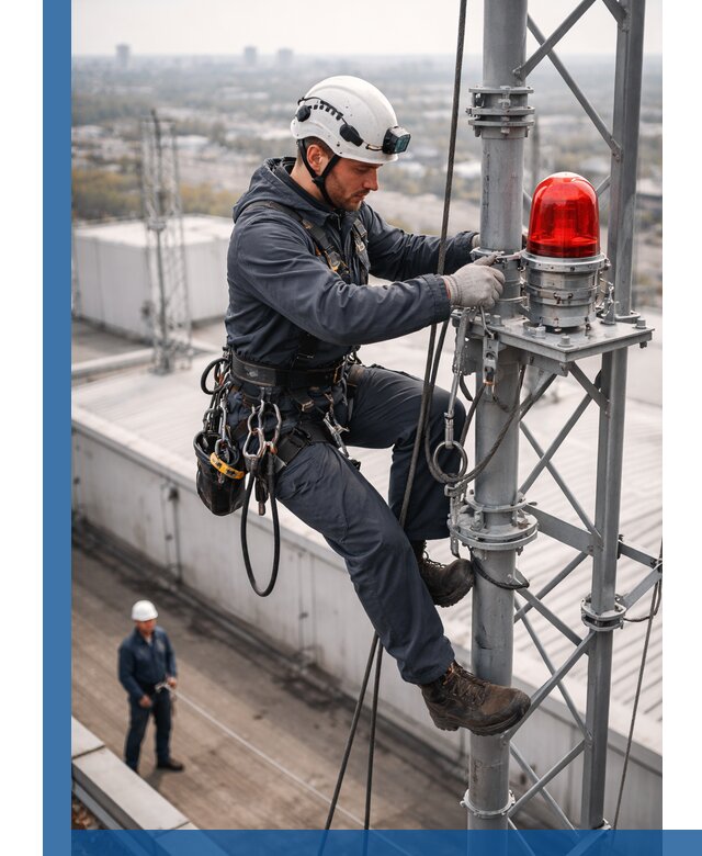 Монтаж заградительных огней и обслуживание объектов в Братске
