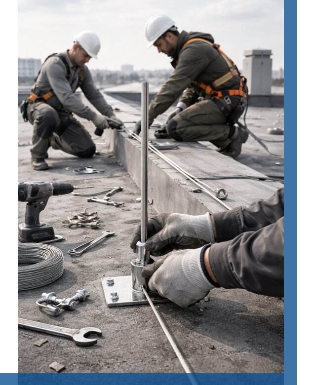 Монтаж молниезащиты на кровле в Братске цена от 25510 р. | ВЫСОТНИК-Брт