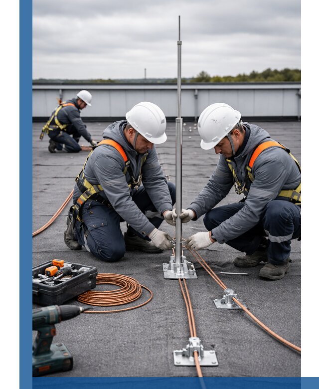 Монтаж молниезащиты на кровле в Братске под ключ с гарантией