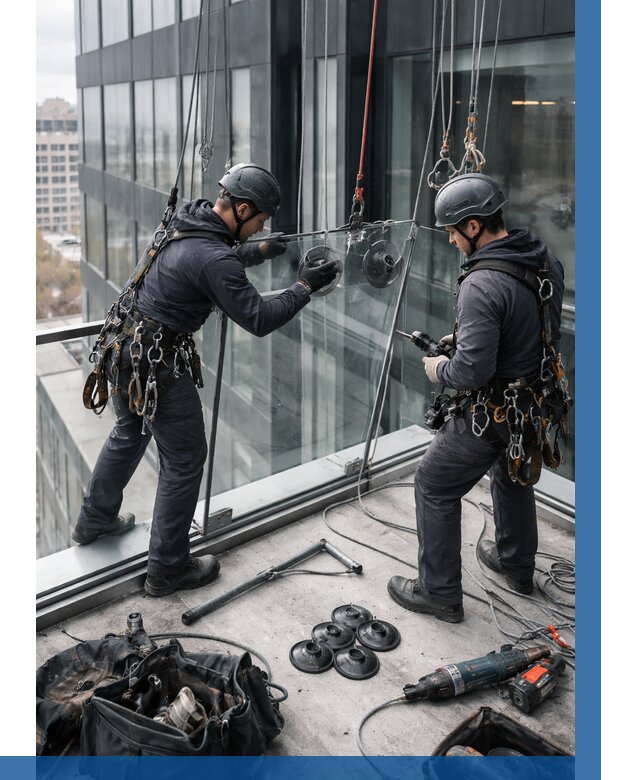 Монтаж стеклянных ограждений в Братске от 2551 р. | ВЫСОТНИК-Брт