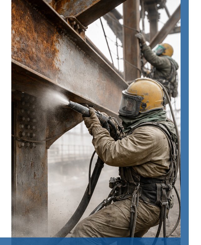 Пескоструйная очистка металлоконструкций в Братске по 612 р.  ВЫСОТНИК-Брт