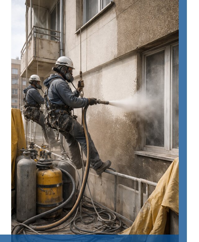 Пескоструйная очистка фасада в Братске от 663 р. | ВЫСОТНИК-Брт