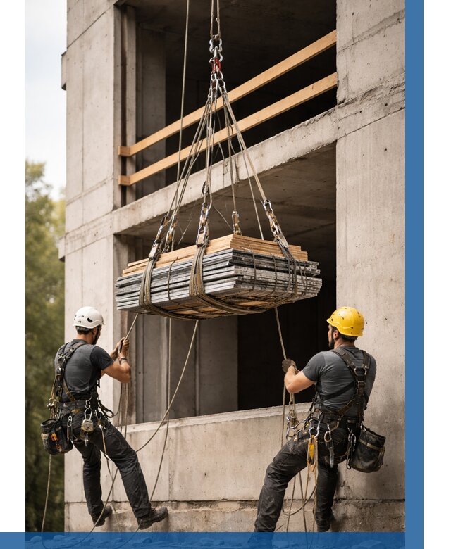 Подъем материала на этаж веревками в Братске от 1531 р. | ВЫСОТНИК-Брт