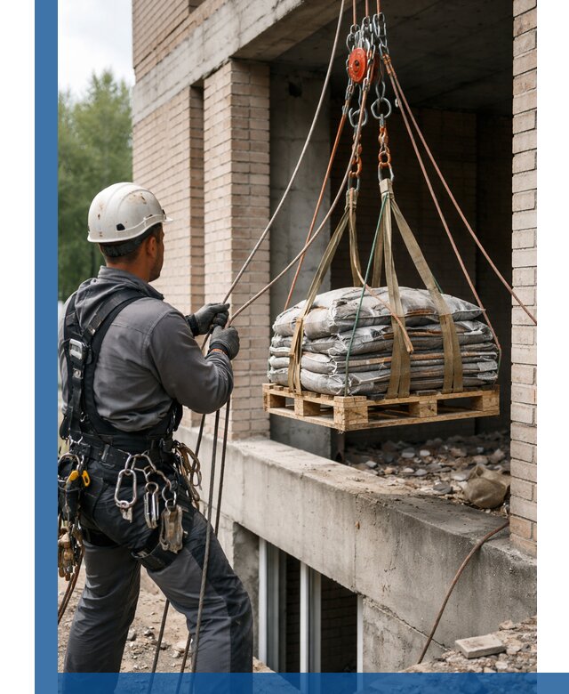 Подъем материалов на этаж веревками в Братске оперативно
