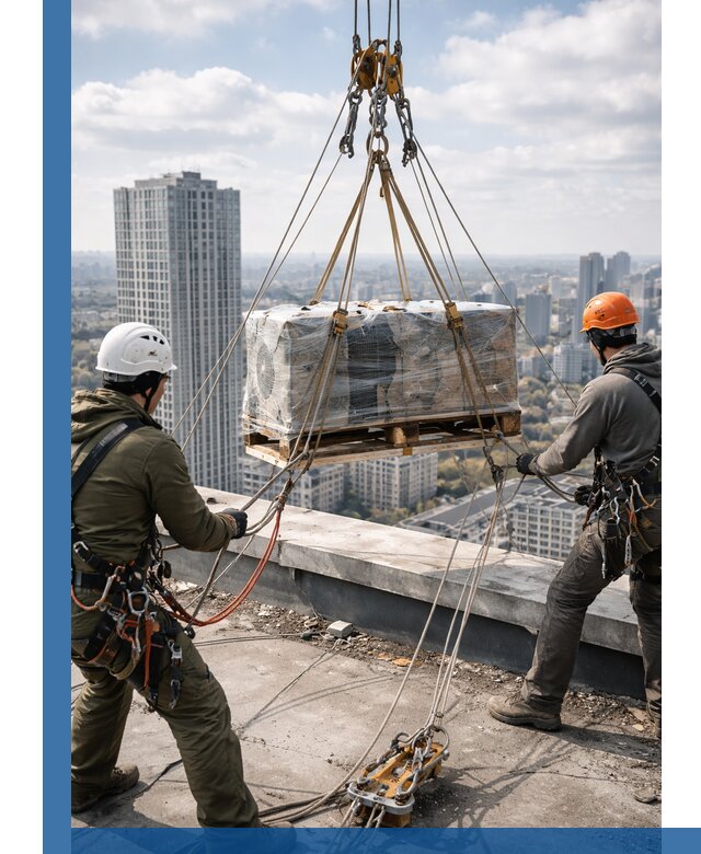 Подъем и монтаж крупногабаритных грузов на крышу в Братске