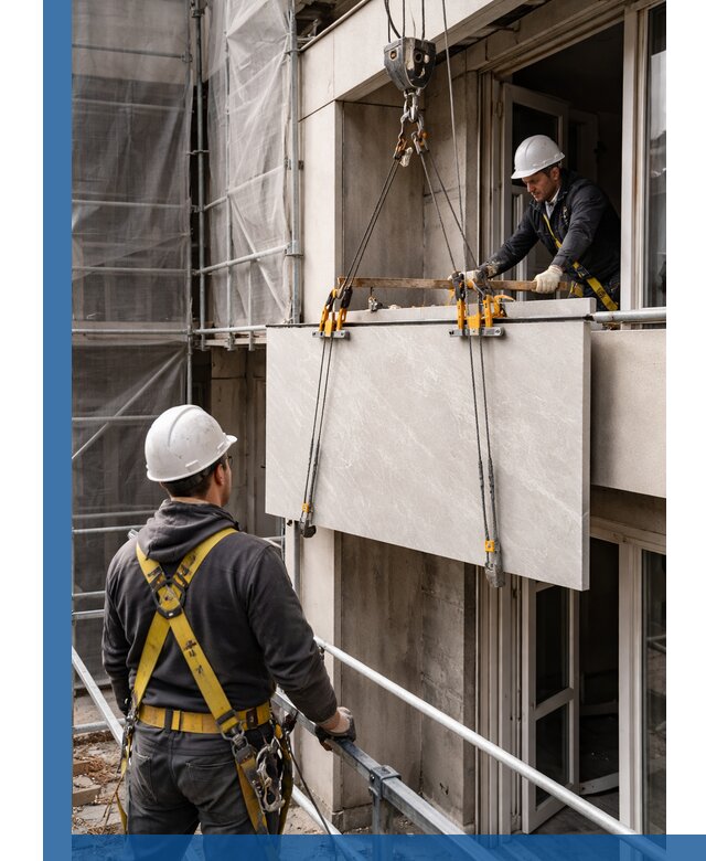 Подъем керамогранита на этаж в Братске грузчиками и техникой