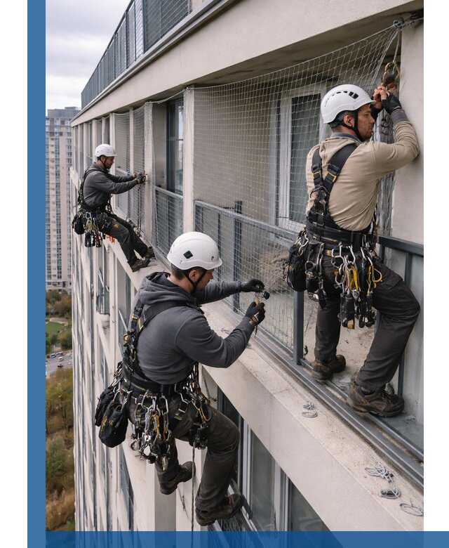 Профессиональный монтаж защитной сетки от птиц в Братске